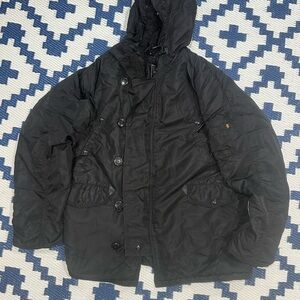 Alpha Industries Arctic Parka MA-1 Coat Jacket Black Men’s XL